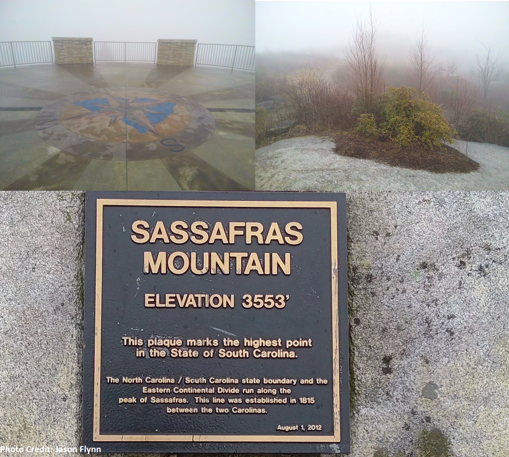 Sassafras mountain – The highest point in SC – The peak shares the border with NC and is composed mostly of the metamorphic rock gneiss. Located in Pickens County it is part of the Inner Piedmont Belt, within the Blue Ridge geographic area of the state. Sassafras mountain – The highest point in SC – The peak shares the border with NC and is composed mostly of the metamorphic rock gneiss. Located in Pickens County it is part of the Inner Piedmont Belt, within the Blue Ridge geographic area of the state.