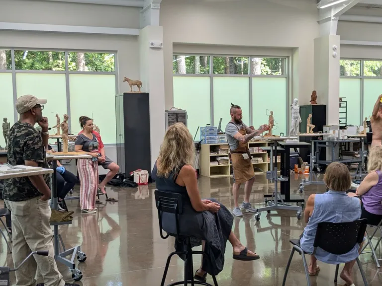 Sculpture workshop students with kevin chambers