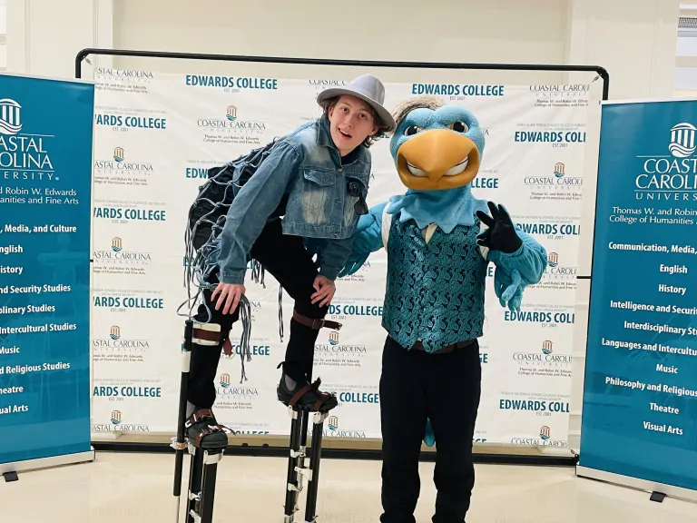 CCU Theater Performers with mascot
