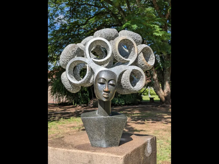 Shona Sculpture - woman with large curls